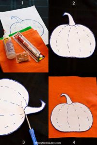 The first four steps in making these Halloween Silverware Holders shown in a collage.