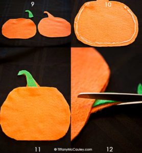 Steps 9 through 12 in making these Halloween Silverware Holders shown in a collage of step photos.