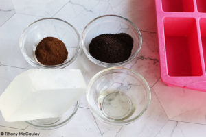 Step one of making this Pumpkin Spice Latte Soap Recipe is to gather all your ingredients.