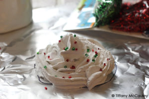 Step seven is to add sprinkled over the top of your spackle mug topper.