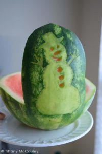 Step seven is to finish your snowman carving.