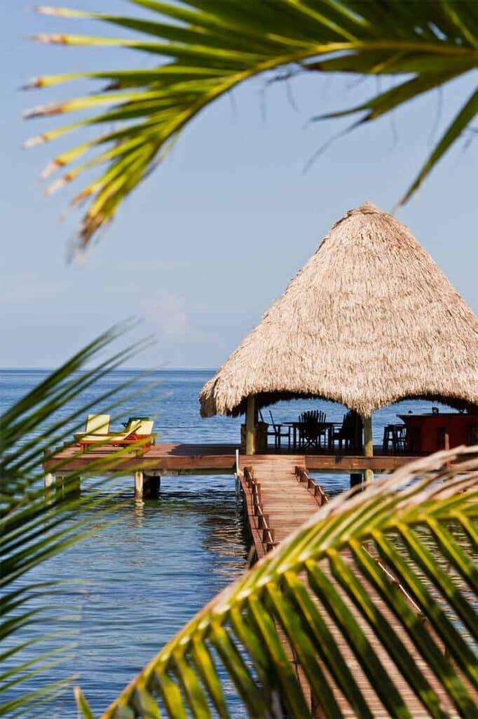 beautiful relaxing beach in a tropical calm part of Belize