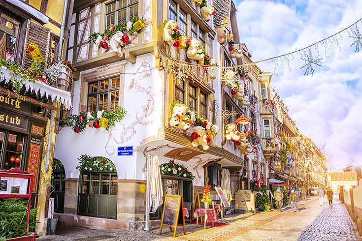 A decorated building in Strasbourg France.